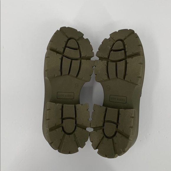 Steve Madden Trifecta loafer shoe black olive green chunky lug sole platform 6.5 - Picture 6 of 6